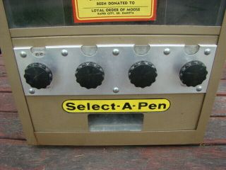 Vintage ' Select - A - Pen ' Ball Point Pen Coin Operated 10 cent Vending Machine 6
