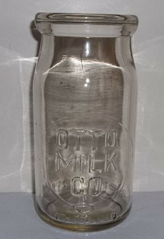 Otto Milk Co.  Pittsburgh Pa.  Embossed Pint Wide Mouth Jar