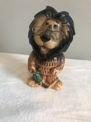Lefton Hubert Lion Harris Bank Chicago Ceramic Piggy Bank Japan H13384
