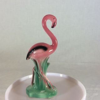 Vintage Flamingo Bird With Head Up Figurine