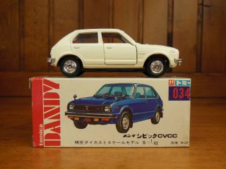 Tomica DANDY 034 HONDA CIVIC CVCC,  Made in Japan vintage pocket car Rare 3