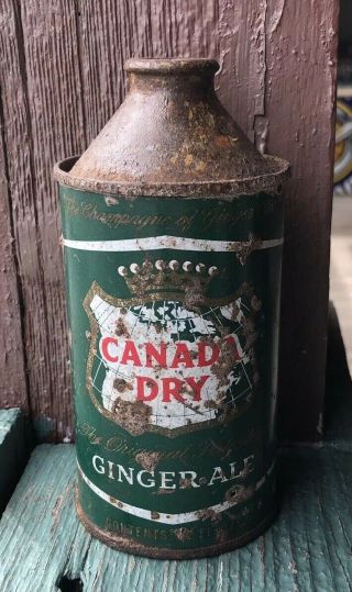 Vintage Canada Dry Conetop Soda Can Rare Ships Usa