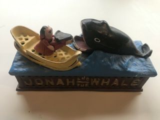 Vintage Jonah And The Whale Cast Iron Mechanical Coin Bank