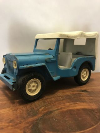 Vintage Tonka Jeep Pressed Metal With Removable Top