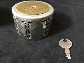 Antique Automatic Recording Safe Co Independence Hall Philadelphia Coin Bank Key