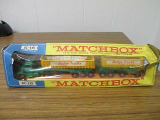 Vintage Lesney Matchbox K - 16 Dodge Tractor With Twin Tippers Box
