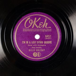 BILLIE HOLIDAY: Gloomy Sunday / Low Down Groove OKEH 6451 Jazz 78 E - 3