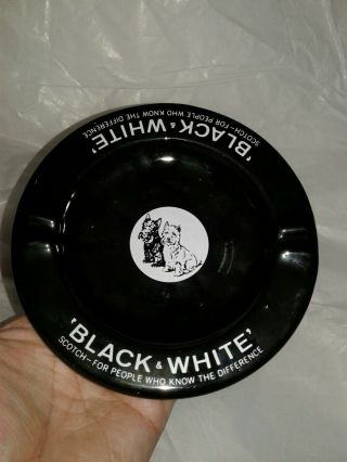 Vintage Fleischmann Black White Scotch Advertising Ashtray Scottie Dog Scottish