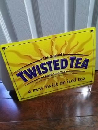 Twisted Tea Hard Iced Tea Logo Metal Beer Sign 17x12” -