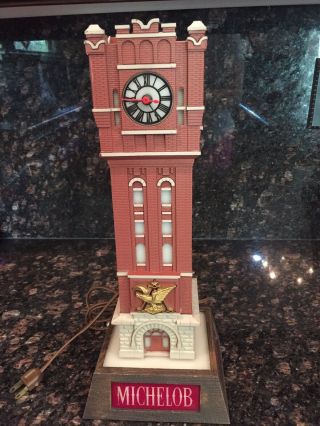 Vintage Tall Michelob Brew House Lighted Clock Tower Beer Advertising