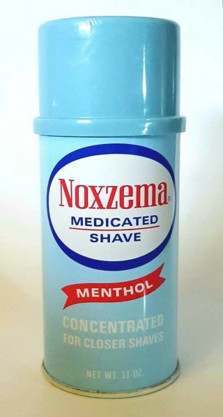 Rare Vintage Noxzema Medicated Shave Cream Can Menthol Full 1970s Nos