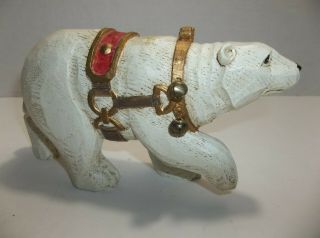Vintage Midwest Of Cannon Falls Polar Bear With Jingle Bells 7.  5 "