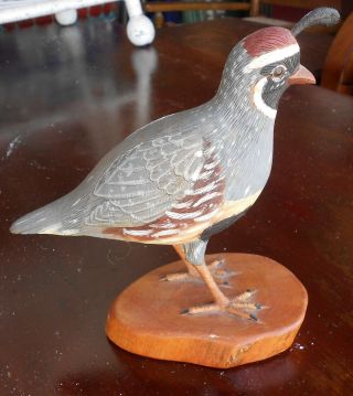Vintage Folk Art Bird Wood Carving Gambel 