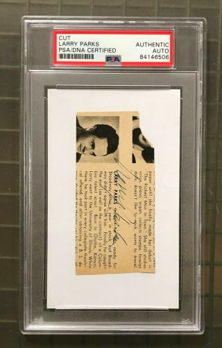 Larry Parks Signed Cut On 3x5 Index Card Psa/dna Autographed Auto Jolson Story