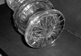 Vintage Heavy Crystal Cut Glass German Stein w/ Pewter Lid Rein Zinn 6