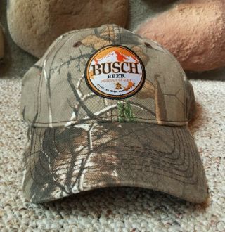 Busch Beer Hat Realtree Camo Trucker Hunting Baseball Snapback Cap