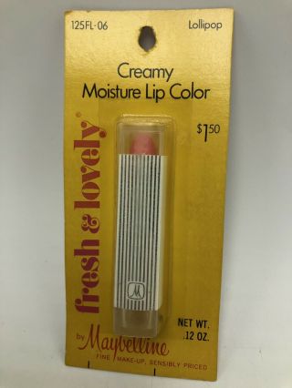 Vintage Maybelline Fresh & Lovely Creamy Moisture Lip Color Lipstick Lollipop