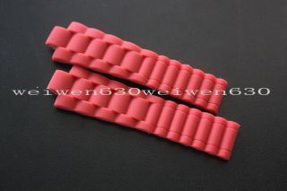 For Chaumet 23.  5mm Rubber Red Weave Wtach Band Fo Women Silicone Strap
