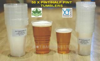 1000 X Plastic Half Pint Cups Half Pint Tumblers Beer Cups Clear Half Pint Cups 3