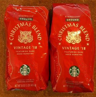 2 Lbs Starbucks Christmas Blend Vintage 