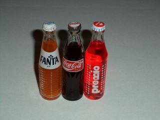 Mini Bottles Soda Coca Cola Fanta Premio From Mexico Miniatures