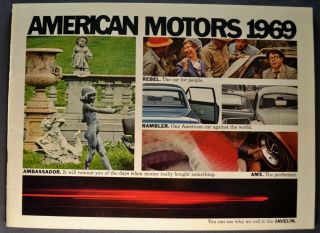 1969 Amc 48pg Brochure Amx Javelin Rebel Rambler Ambassador