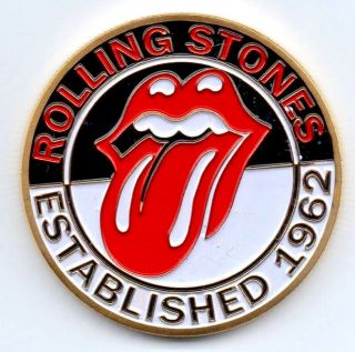 Rolling Stones Gold Coin Pop Music 1962 60s Retro London Band Logo Silver Train