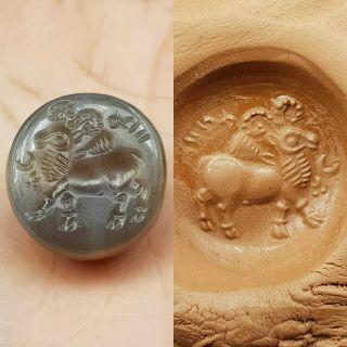 Sassanian Ancient Stunning Rare Seal Intaglio Stone Bead 1