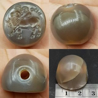 Sassanian Ancient stunning rare seal intaglio stone bead 1 2