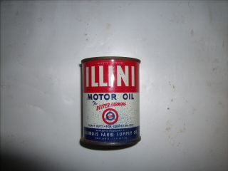 Vintage Illini Motor Oil Coin Bank Can,  Farm Supply Co.