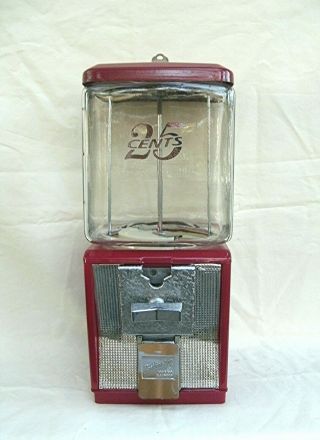 Northwestern Glass Globe 25 Cent Candy Or Peanut Vending Machine With Key