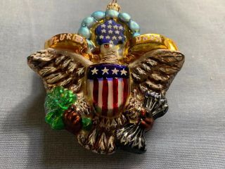 Radko E.  Pluribus Unum Eagle/ Stars & Stripes Shield Decorative Ornament 5