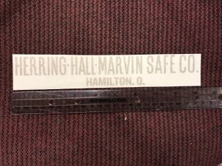 Herring Hall - Marvin Safe Co.  Lettering