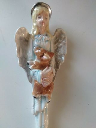 Pembroke Welsh Corgi Dog With Angel Ceramic Ornament Sculpture Figurine Ooak