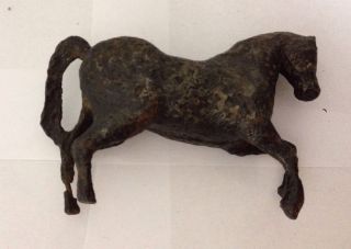 Antique Vintage Horse Cast Iron Bank Hammered Forged Pony Still Penny Bank Piggy 3