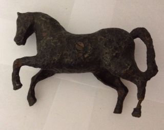 Antique Vintage Horse Cast Iron Bank Hammered Forged Pony Still Penny Bank Piggy 4