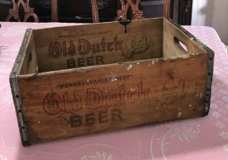Vintage 1950s Old Dutch Beer Wood Crate - Eagle Brewing Co.  Catasauqua Pa