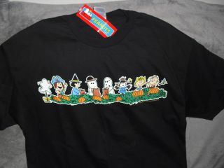 Peanuts Great Pumpkin Patch Snoopy Lucy Charlie Brown Shirt Nwt Halloween Rare