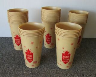 40 Vintage Lone Star Wax Paper Beer Cups