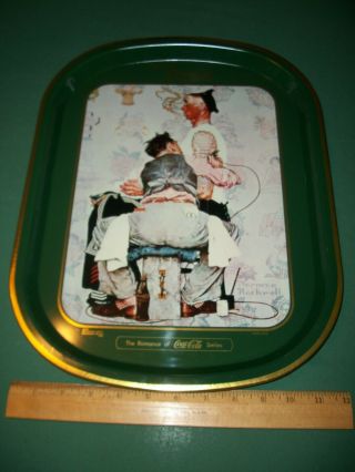 Vintage Advertising Coca - Cola Tray Norman Rockwell “after The Tattoo Artist” A