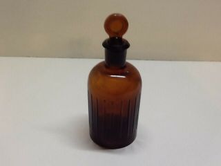 Antique Amber Ridge Poison Bottle With Stopper (wooley Manchester Embossed).