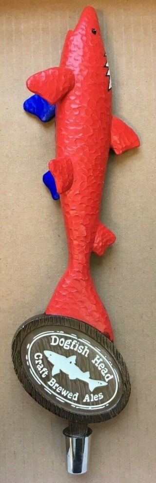 Dogfish Head Craft Brewed Ales Ipa Tap Handle 12 " Tall Milton De (red/blue)