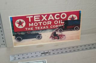 Scarce 1920s Texaco Motor Oil Texas Service Station Display Sign Car Truck Bike