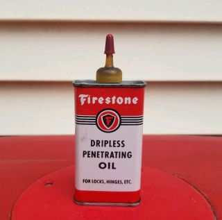 Vintage Firestone Dripless Pentrating Oil Handy Oiler Oil Can Household Oil