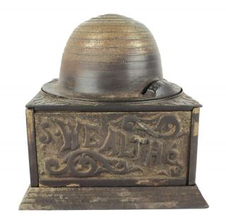 Antique Rare Cast Iron Coin Bank Branch Of Peoples Savings And Loan Association