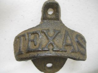 25 Texas Cast Iron Bottle Opener Rustic Brown Finish Wall Mount Man Cave