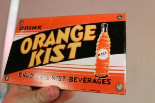 Drink Orange Kist Soda Pop Porcelain Metal Sign Gas Oil Car Farm Texas Nc Motor