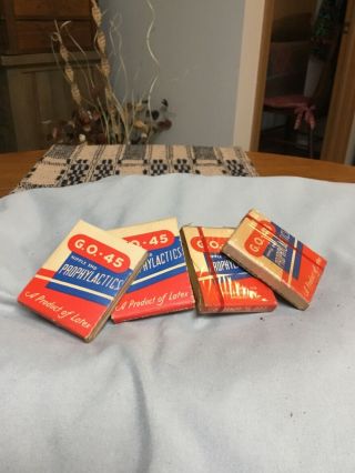 vintage - condoms - prophylactics - G.  O.  45 - Nicholson Drug - one dozen/box - old full - rare 6