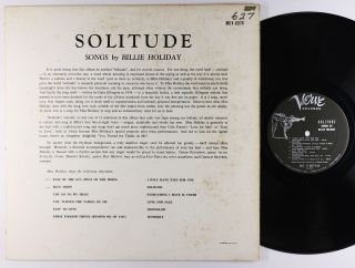 Billie Holiday - Solitude LP - Verve - MG V - 8074 Mono DG VG, 2