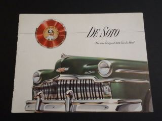 1949 De Soto Deluxe & Custom Auto Dealer Brochure 12 Pages Vnmint Cond